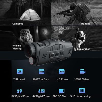 Red Low Light Digital Infrared Goggles Binoculars Hunting Night Vision